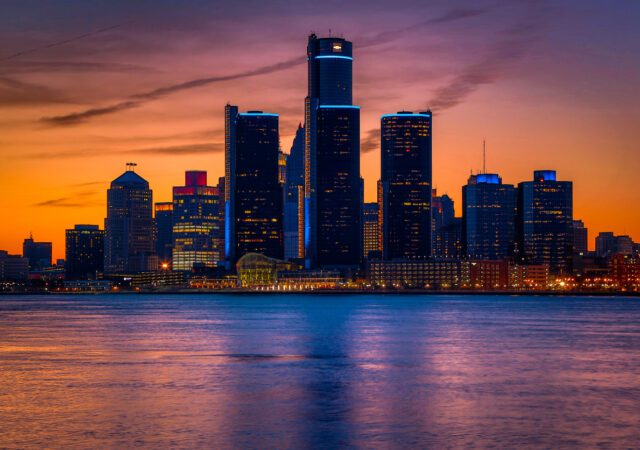 Detroit Skyline at Golden Hour