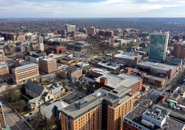 Aerial View of Ann Arbor and the University of Michigan