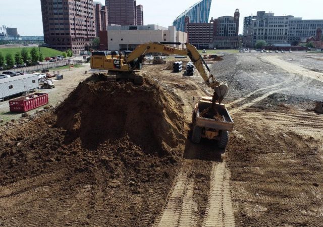 This photo, used courtesy of Bray Construction Services, shows Bray building Phase 1 of the public infrastructure on the 23-acre site.