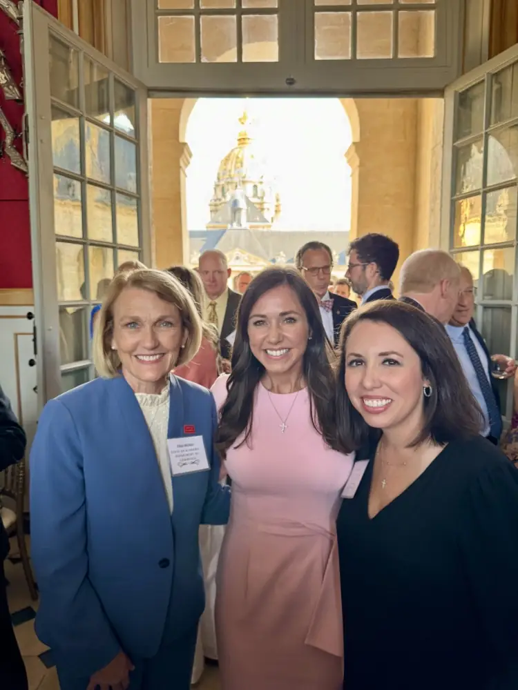 Commerce Sec. Ellen McNair, left, and the Alabama delegation at the 2025 Paris Air Show were supported by U.S. Sen. Katie Britt, center, and Liz Filmore, Governor Kay Ivey’s chief of staff.