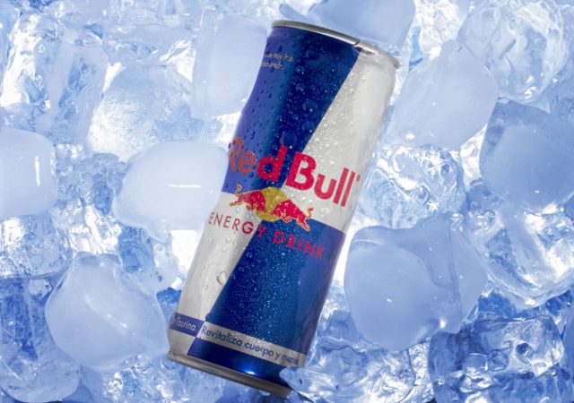 Red Bull can in Ice