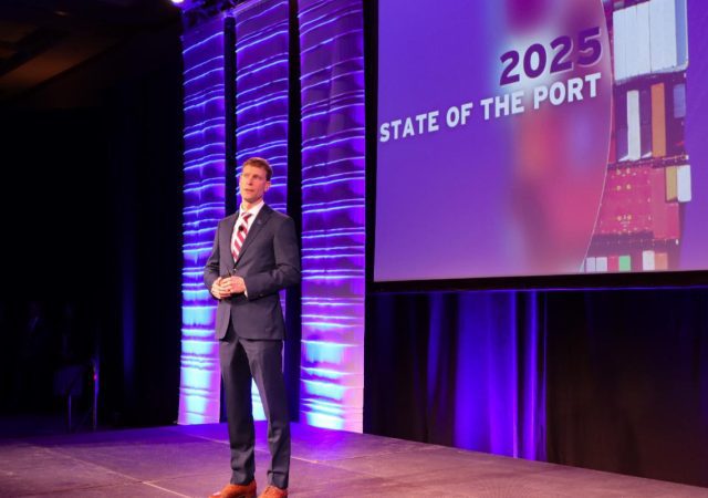 SC Ports President and CEO Micah Mallace detailed his pledge for aggressive growth during his first State of the Port address. (Photo/English Hurteau)