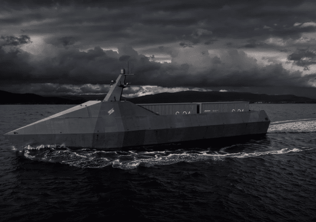 A depiction of Marauder to be made at Saronic's new shipyard in Louisiana Courtesy of Saronic