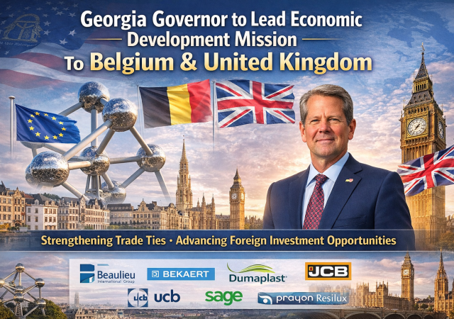 Georgia Governor to Lead Economic Development Mission to Belgium and UK