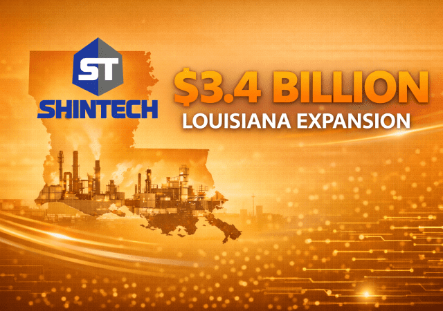 Shintech Louisiana, LLC has announced plans to invest $3.4 billion to expand its manufacturing complex in Iberville Parish