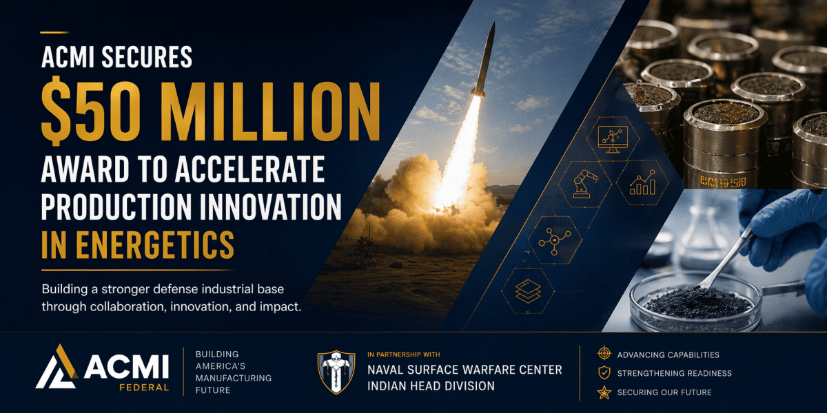 ACMI Secures $50 Million Federal Award to Launch Maryland Energetics Innovation Hub