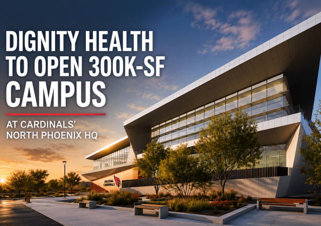 Dignity Health campus at sunset