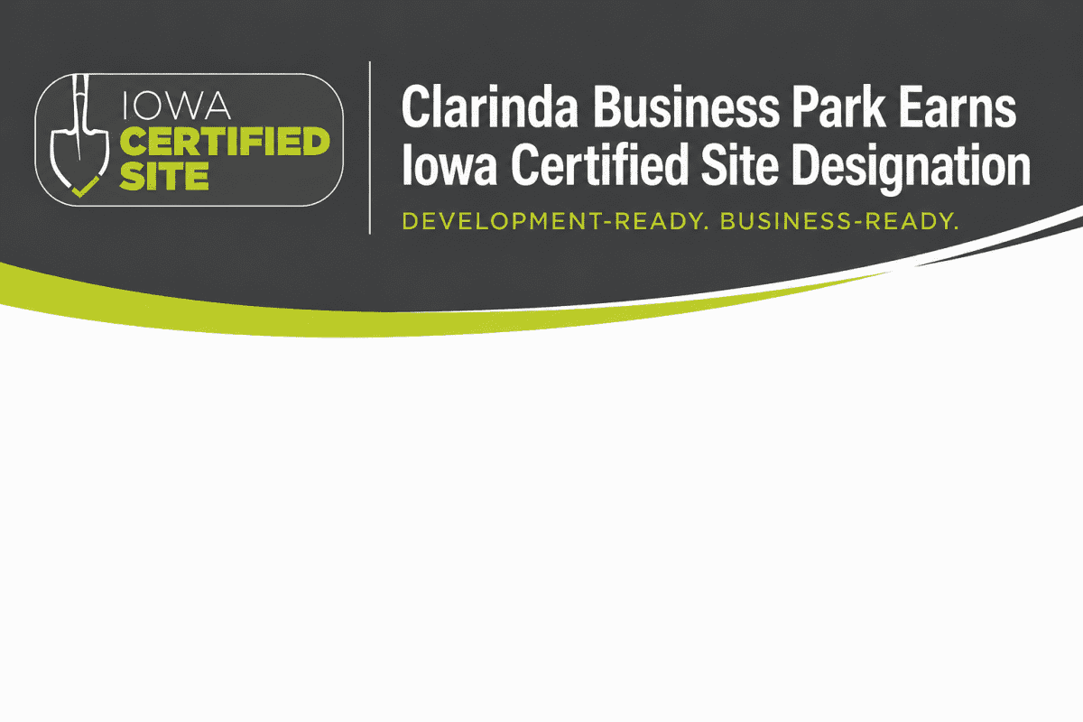 Clarinda Business Park certified site announcement