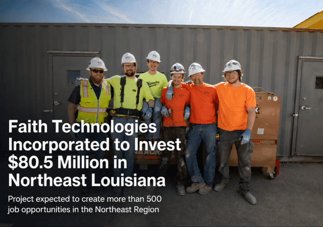 Construction team celebrating investment announcement