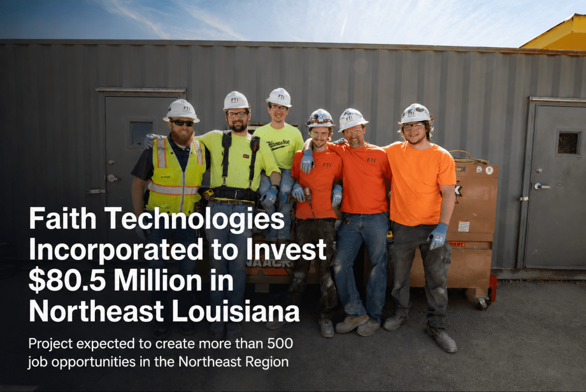 Construction team celebrating investment announcement