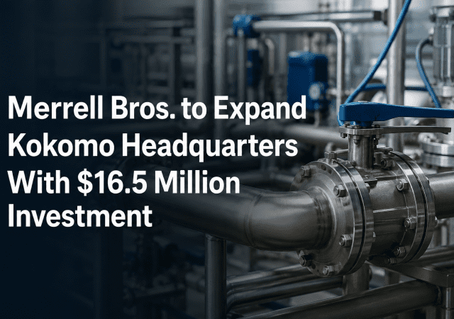Industrial expansion announcement with machinery