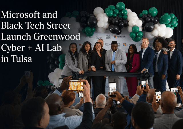 Ribbon-cutting at Greenwood Cyber + AI Lab