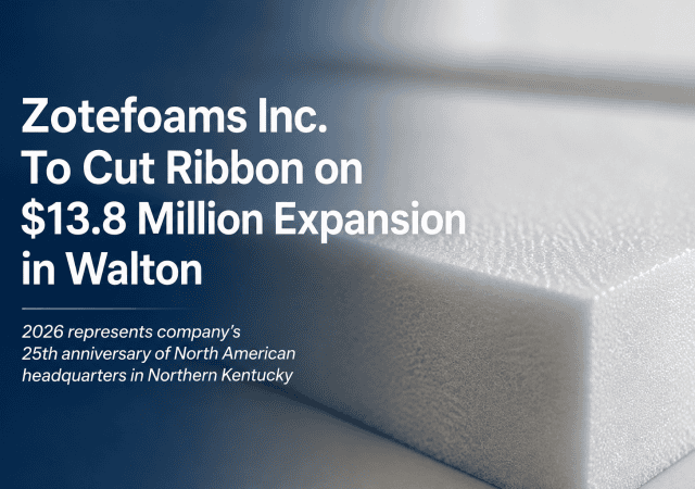 Corporate expansion announcement with foam texture