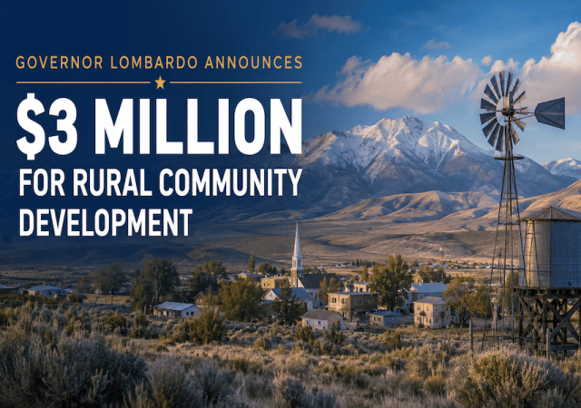 Nevada town development announcement banner