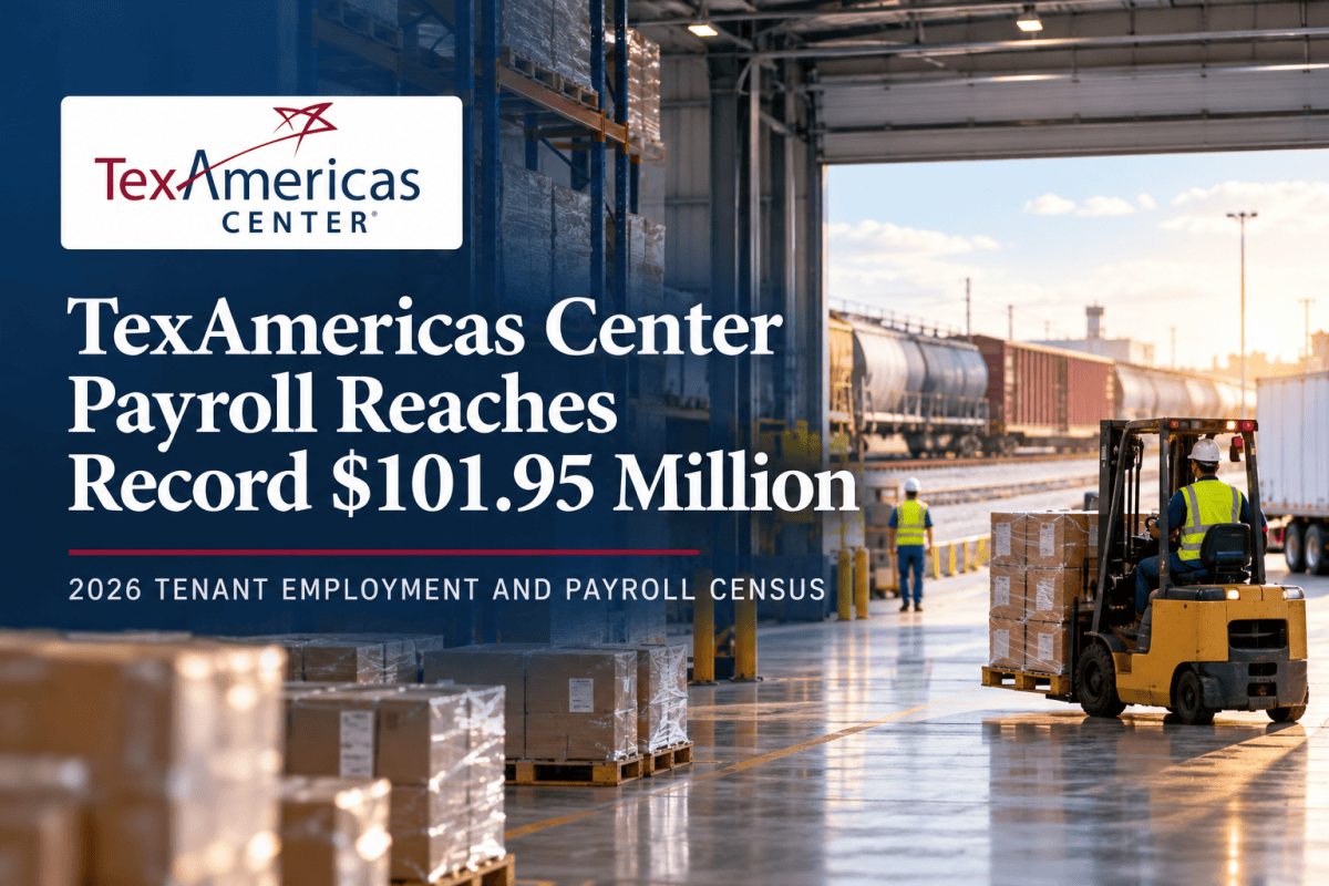 TexAmericas Center reported a record $101.95 million in annual payroll in its 2026 Annual Tenant Employment and Payroll Census.