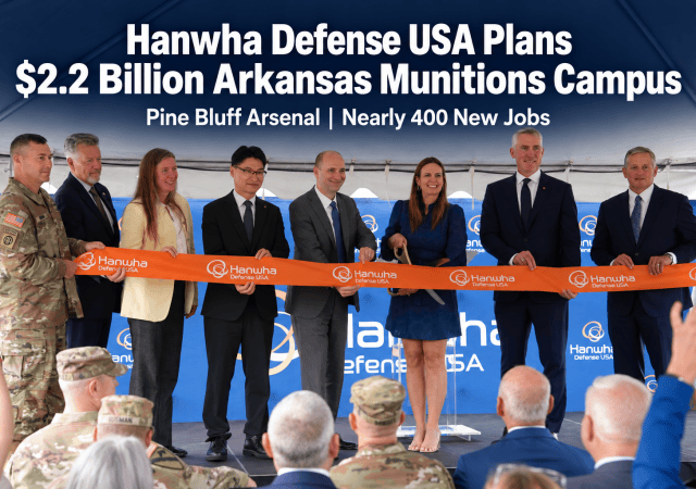 Hanwha Defense Arkansas ribbon cutting