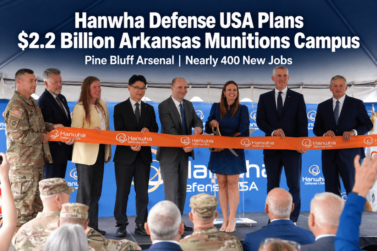 Hanwha Defense Arkansas ribbon cutting